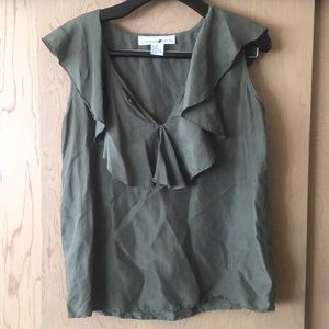 Beautiful green 100% silk blouse